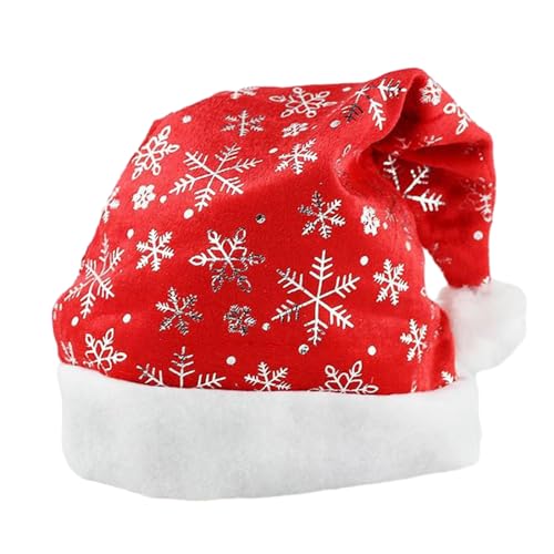 CHIZISX Weihnachtsmütze mit Schneeflockenmuster, Unisex, Erwachsene, Teenager, Weihnachtsmannmütze, Urlaubsmütze für festliche Party, Neujahr, Geschenke von CHIZISX