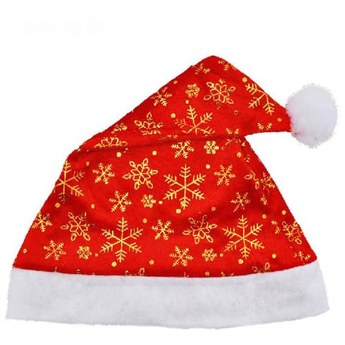 CHIZISX Weihnachtsmütze mit Schneeflockenmuster, Unisex, Erwachsene, Teenager, Weihnachtsmannmütze, Urlaubsmütze für festliche Party, Neujahr, Geschenke von CHIZISX