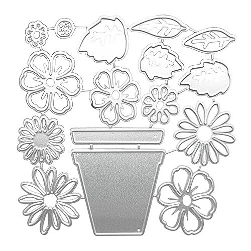 Metall-Stanzschablone für Blumentopf, zum Basteln, Karbonstahl, Prägeschablone, Scrapbooking, für Karten, Stanzformen, Dekorationen von CHIZISX