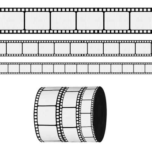 Filmstreifenband zum Basteln und Nähen, Ripsbänder für Geschenkverpackungen, Filmfilm-Spulenbänder für Haarschleifen, Filmliebhaber, Zubehör, 3 Stück × 4,5 m von CHMOART