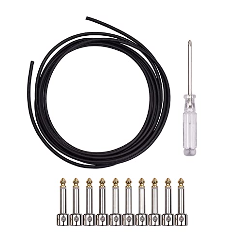 Professionelles Patchkabel-Set, ohne Löten, DIY, für Gitarre, Pedal, Platine, Kabel, Kabel, Kabellänge, individuelle Länge, inklusive 10 lötfreien Steckern, 3-m-Kabel und Mini-Schraubendreher-Set von CHOOYO