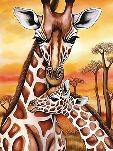 CHOSIGHT Diamond Painting Set Giraffe - DIY 5D Diamant Painting Wüste Stickerei für Home Decor - Runde Vollbohrer - Malerei Kit 30x40 cm von CHOSIGHT