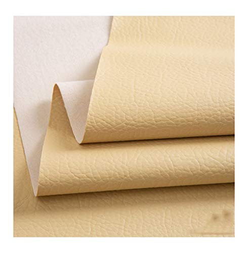 CHOUXUANGA Kunstleder Kunstleder Faux Kunstleder, genarbtes Vinyl-Ledergewebe, Polsterung, strukturiertes Material, Polsterstoff, Materia-Beige(1.4x10m) von CHOUXUANGA