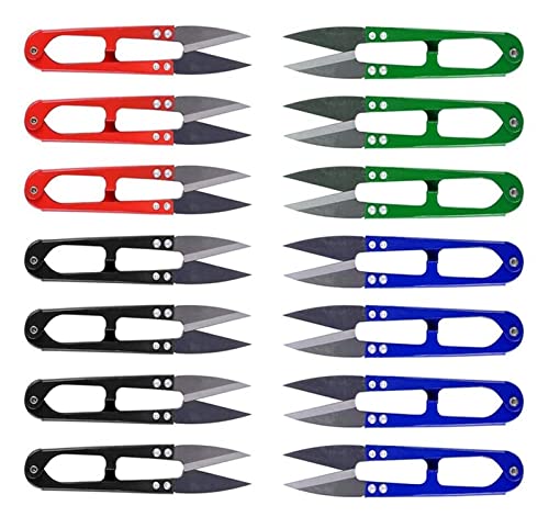 CHOUXUANGA U-Schere, Nähschere, 5PCS Neue Nützliche Edelstahl U-Förmigen Nähen Schere Multi-Farbe Mini Linie Trimmen Nipper Kreuz Stich Wesentliche schneiden Liefert von CHOUXUANGA