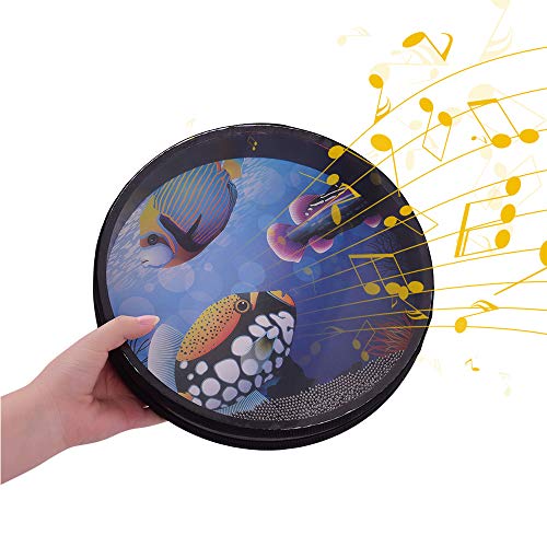 CHOYUE 10-Zoll-Massivholz Ocean Drum Sea Wave Drum Rahmen Drum Sanfte Sea Wave Sound Musical Spielzeug schwarz von CHOYUE