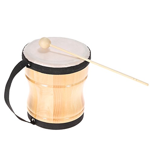 CHOYUE Holz Hand Bongo Drum musikalische Spielzeug-Percussion-Instrument mit Stick-Armband von CHOYUE