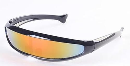 CHPN - Schnelles Planga - Schwarze Sonnenbrille - Regenbogenglas - Hippe -Brille - Festivalgläser - Hipster - Geschenk - Themenfest - One Size von CHPN