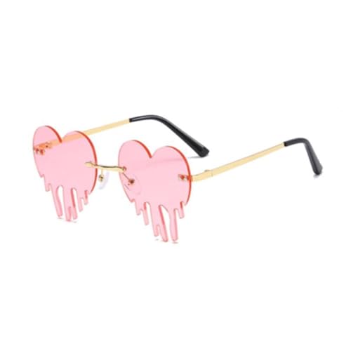 CHPN - Herzgläser - rosa Brille - Herzverscheizte Sonnenbrille - Herzen Sonnenbrille - Festivalgläser - Partygläser - Partygläser - Hüftgläser - tropfendes Herz - schmelzendes Herz - kühle von CHPN