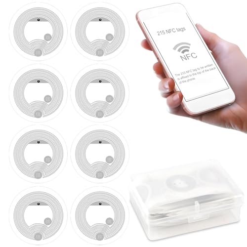 CHRI NFC Tag Sticker 50 STK, Nfc Tags Ntag215 Homekit Rfid Chip für Alle NFC-fähigen Handys und Geräte von CHRI