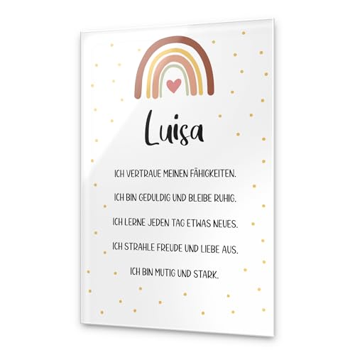 CHRISCK design Affirmationen Bild für Kinder - Selbstbewusstsein stärken durch Motivation und Mutmachkarten Wandbild - personalisierte Wanddeko Kinderzimmer für Jungen & Mädchen von CHRISCK design