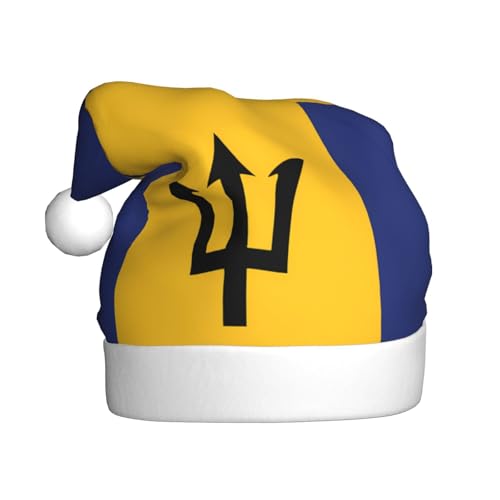 CHRYCM Festliche Weihnachtsmütze, langlebige Farbe, perfektes Accessoire für Feiertage, Erwachsenengröße Flagge von Barbados von CHRYCM