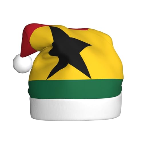 CHRYCM Festliche Weihnachtsmütze, langlebige Farbe, perfektes Accessoire für Feiertage, Flagge von Ghana in Erwachsenengröße von CHRYCM