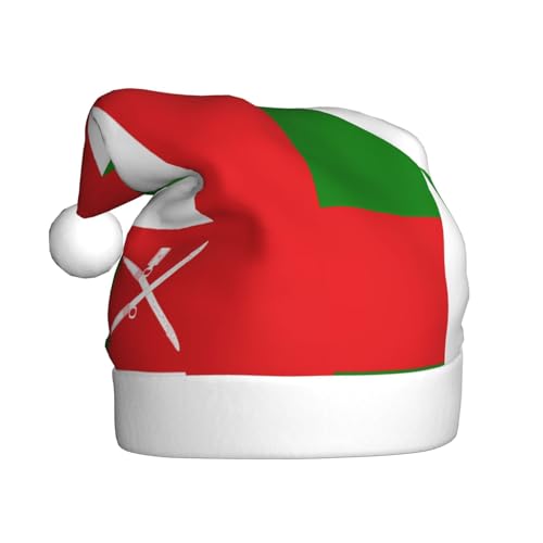 CHRYCM Festliche Weihnachtsmütze, langlebige Farbe, perfektes Accessoire für Feiertage, Flagge von Oman in Erwachsenengröße von CHRYCM