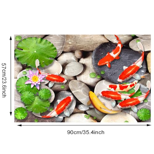 CHSLO 3D Goldfisch Lotus Teich Wand- und Bodenaufkleber, Wohnzimmer Schlafzimmer, abnehmbare dekorative Aufkleber von CHSLO