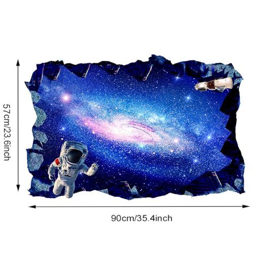 CHSLO 3D Sternenhimmel Planet Haus Fenster Wandaufkleber, Wohnzimmer Schlafzimmer Dekoration selbstklebendes Papier von CHSLO