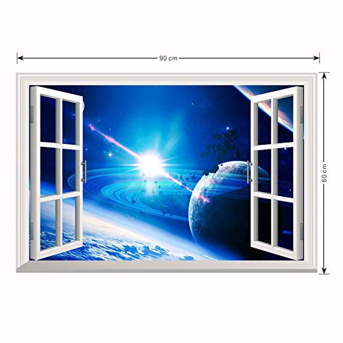 CHSLO 3D dreidimensionale kaputte Wand, gefälschtes Fenster, Landschaft, Planet, Aufkleber, Wohnzimmer, Schlafzimmer, Kinderzimmer, dekorative Malerei von CHSLO