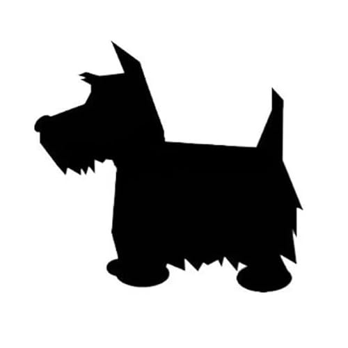 CHSLO Autoaufkleber 10 * 9CM SCHOTTISCHER TERRIER HUND Cartoon Auto Aufkleber und Aufkleber Motorrad Auto Styling Schwarz/Silber von CHSLO