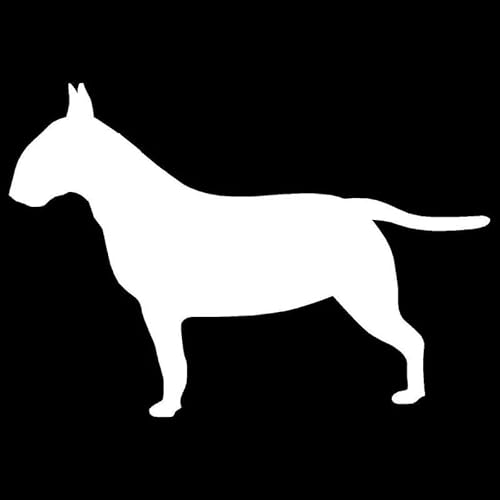 CHSLO Autoaufkleber 11,5 * 8CM Bullterrier Hund Silhouette Aufkleber Aufkleber Tier Auto Fenster Aufkleber Auto Zubehör Silber/Schwarz von CHSLO