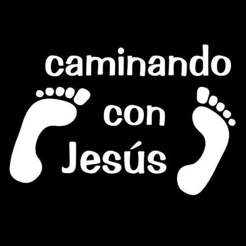 CHSLO Autoaufkleber 15,2 cm * 10,1 cm Caminando Con Jesus Vinyl Aufkleber Gott Auto Styling Dekoration Aufkleber Persönlichkeit Auto Aufkleber Schwarz Splitter von CHSLO