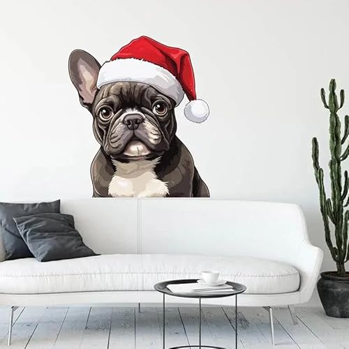 CHSLO Autoaufkleber Lustige Mops Hund Weihnachten Wandaufkleber Badezimmer Wc Dekor Wohnzimmer Schrank Kühlschrank Home Decoration Aufkleber von CHSLO