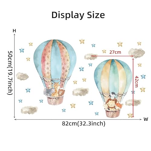 CHSLO Cartoon Blumen, Heißluftballon, selbstklebende Wandaufkleber, schöne Schmetterlinge, Wohnzimmer, Kinderzimmer, Kindergartenklassenzimmer, dekorative Aufkleber von CHSLO