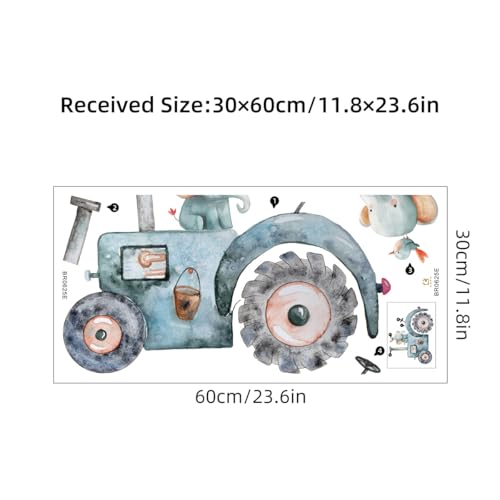 CHSLO Cartoon Elefant Traktor selbstklebende Wandaufkleber im Kinderzimmer Hintergrund Wand Kindergarten dekorative Aufkleber von CHSLO