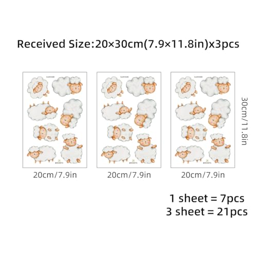 CHSLO Cartoon Schaf selbstklebende Wandaufkleber für Wohnzimmer, Schlafzimmer, Kinderzimmer, Hintergrundwand, Kindergarten dekorative Aufkleber von CHSLO