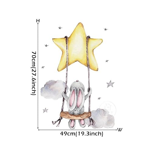 CHSLO Cartoon ins, Wind, Mond, Sterne, süße Bären, selbstklebende Wandaufkleber, Zuhause Kinderzimmer Dekoration Aufkleber von CHSLO