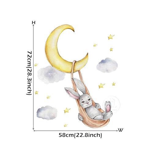 CHSLO Cartoon ins, Wind, Mond, Sterne, süße Bären, selbstklebende Wandaufkleber, Zuhause Kinderzimmer Dekoration Aufkleber von CHSLO