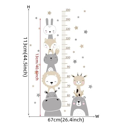 CHSLO Niedliches Smiley-Gesicht kleines Tier Höhe Aufkleber Cartoon selbstklebender Wandaufkleber im Stil Kinderzimmer Dekoration Aufkleber von CHSLO