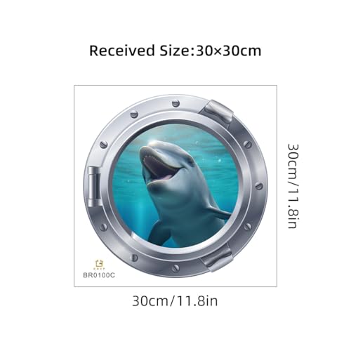 CHSLO Sea World 3D Kreatives Foto Metallic geschlossenes Fach Selbstklebender Toilettenaufkleber Dekorativer Aufkleber von CHSLO