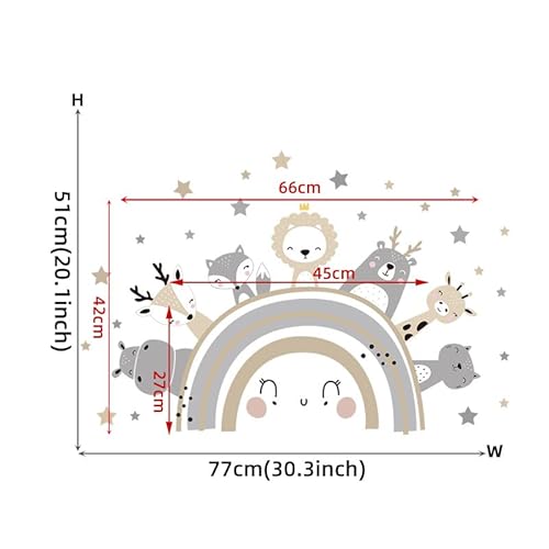 CHSLO Smiley Gesicht Regenbogen Wandaufkleber süßes kleines Tier selbstklebend ins Wind Kinderzimmer Kindergarten Dekoration Aufkleber von CHSLO