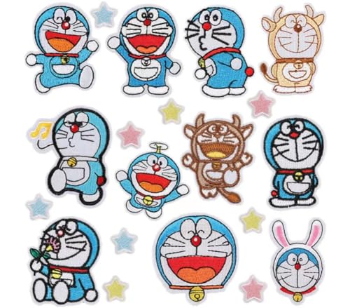 20 Stück Doraemon Patch，Gestickte Aufnäher，für Kinderkleidung, Jeans, Jacken, Hüte, Rucksäcke. von CHUANGOU