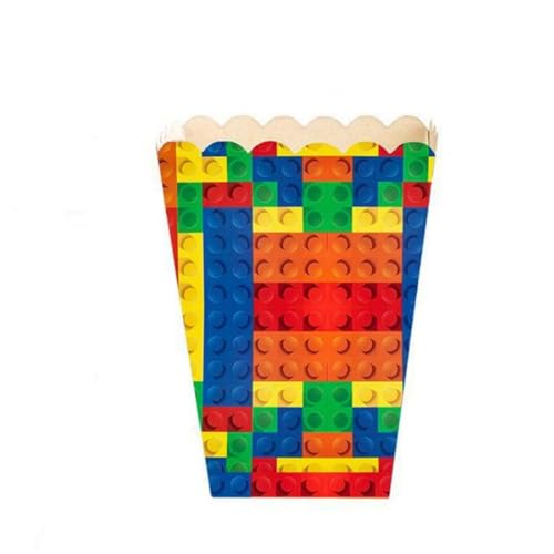 24 Stück Mini Building Block Popcorn Boxes，Popcorn Box Partytüten，Popcorn Boxen Popcorntüten,Papiertüten Partytüte,Popcorn Box Candy Tüte von CHUANGOU