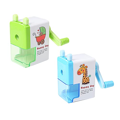 2pcs Pencil Sharpener，Manuelle Anspitzer ，Anspitzer Bleistift Spitzer，für Kinder,Lehrer,Künstler und Home. （Grün ，blau ）Zeichnen Anspitzer von CHUANGOU