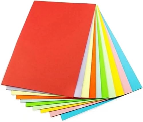 CHUANGOU Farbiges Papier A4 Kopierpapier Papier Perfekt für Schul und Bastelprojekte 80gsm 10 Farben Packung mit 100 Stück von CHUANGOU