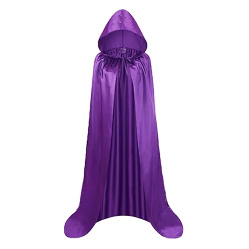 CHUANGOU Halloween Cape, Long Hooded Cape for Halloween Costume, Cosplay Party(Lila,170cm) von CHUANGOU