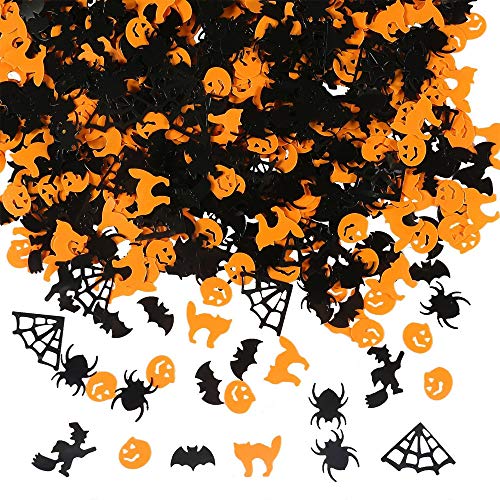 CHUANGOU Konfetti Halloween Dekoration Konfetti Spinnennetze Hexen Fledermäuse Kürbisse Spinnen Konfetti von CHUANGOU