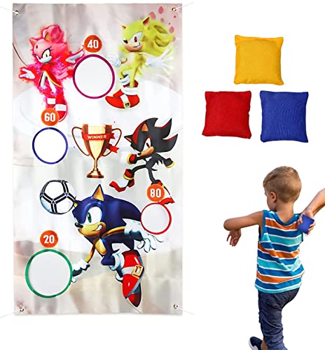 CHUANGOU Werfen Spiel Banner，Werfen Spiele Karneval，mit 3 Sitzsack Toss Game Taschen Karneval Spiele Party Zubehör für Kinder. von CHUANGOU