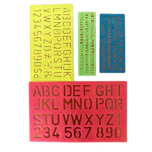 Set of 4 Plastic Letter Stencils, Alphabet Stencil, Letters, Small Number, Stencils Ruler Guide Set von CHUANGOU