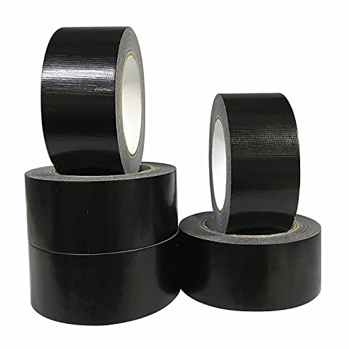 CHUANGSEED 5 Rollen Panzertape extra stark, Gewebe-Klebeband 27.4 m x 50 mm – Wasserdichtes Reparaturband für innen & außen gewebeverstärktes Reparaturband (Schwarz 5 Rollen) von CHUANGSEED