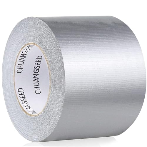 CHUANGSEED 1Rollen Grau Panzertape Silber 50m x 75mm –extra stark, Grau panzerband Silber Gewebe-Klebeband Wasserdichtes Reparaturband für innen & außen gewebeverstärktes Reparaturband von CHUANGSEED