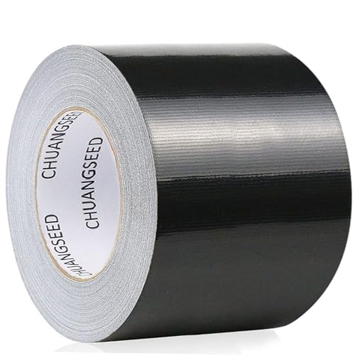 CHUANGSEED 1Rollen Panzertape Schwarz 50m x 75mm –extra stark, panzerband schwarz Gewebe-Klebeband Wasserdichtes Reparaturband für innen & außen gewebeverstärktes Reparaturband von CHUANGSEED