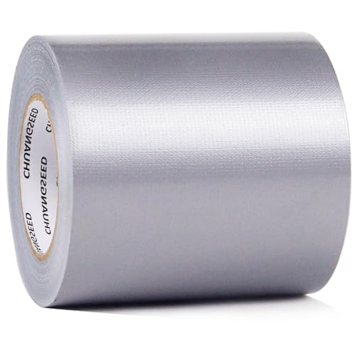 CHUANGSEED Widerstandsfähiges Gewebeband, grau, 100 mm x 50 m, Gaffer, breit, silberfarben, amerikanisches Klebeband zur Reparatur von Dichtungen, Heavy Duty Duct Tape Slive, Befestigung, Reparatur von CHUANGSEED