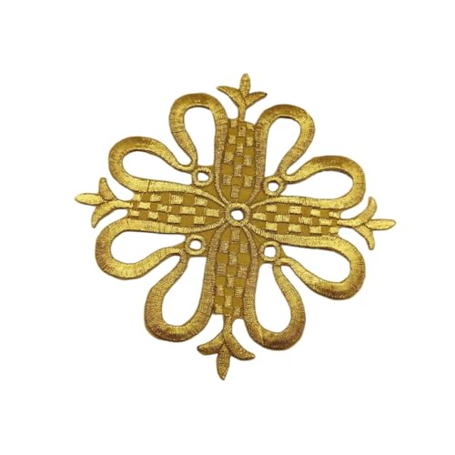 Aufnäher for Aufbügeln, 2-teiliges Set mit goldenen Stickereien, for Aufbügeln auf Cosplay-Kostümen, Applikationen mit Krone for Punk-Kleidung, 8–12 cm (Gold 1)(Gold 2) von CHUDOU