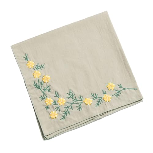 Stickset, Stickset, 3-teilig, Stickerei-Handarbeitsset, Blumenmuster for Erwachsene, inklusive Anleitung, DIY Taschentücher, Stickset, Kreuzstich-Sets (grau)(Flower Brocade Green) von CHUDOU