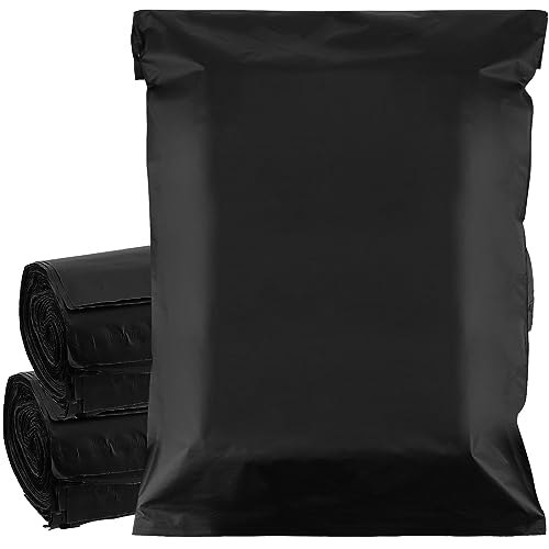 CHUEHKAK 100 Stück Versandbeutel für Kleidung, Versandtüten, 34 x 47cm, Versandtaschen Plastik, Wasserfest, Schwarz, Selbstklebend, Blickdicht Versandtueten, für Kleidung und Warentransport von CHUEHKAK