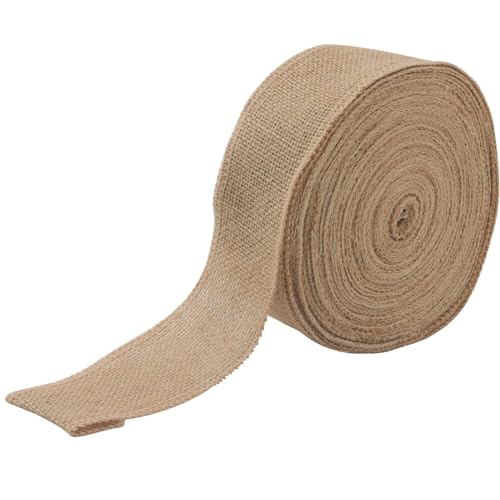 CHUENHEI juteband 6cm x 20 m Juteband Natur Natürliches Sackleinenband Geschenk Dekoband für DIY Handwerk Hochzeitdeko Geschenkverpackung Basteln von CHUENHEI