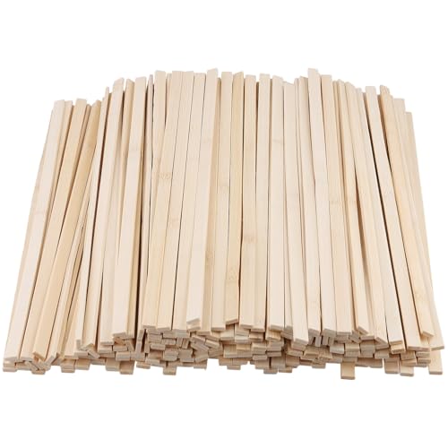 CHUENKUK 600 Stück 300x3x9 mm Bambus Holzstäbe, Natürliche Bambusstäbchen, Quadratisch Bastel Holzleisten für DIY Handwerk Kunst von CHUENKUK