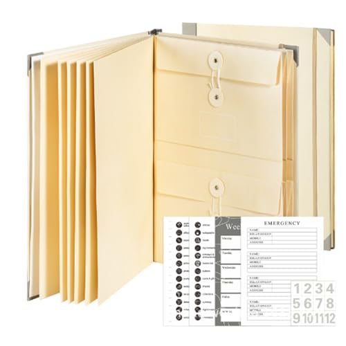 Veloron Life Organizer, Veloron The Folio - Life Organizer, Veloron Binder, Veloron Organizer The Folio Dokumenten-Organizer, Life Book Dokumenten-Organizer (Khaki) von CHUNLIGOUJI